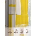 thumbnail image 6 of Abstract Art Sheer Curtains 63 Inches Long 2 Panels Modernism Yellow Color Block Light Filtering Semi Sheer Window Curtains Drapes for Bedroom Living Room 52"x63", 6 of 7
