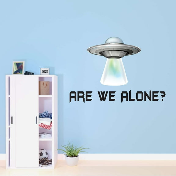 Are We Alone Aliens Mars Planets Outer Space Science Fiction Stranger Teddy Bear Trains Dino Dinosaurs Tractor Trucks Airplane Holiday Gift Decorating Ideas Wall Decal Sticker - Size: 10 In X 7 In