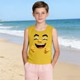 thumbnail image 5 of SGFCWSX Boys Graphic Tank Tops Print Casual Crew Neck Sleeveless Relaxed Fit Beach Outdoor Daily Wear Shirts for Kids Yellow Size 3 Years, 5 of 6