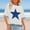 Blanc, variante sur Tdoqot T-Shirts Graphiques pour Femmes - Coupe Ample Tendance Manches Courtes Décontractées Tops d'Été Vin Taille 2TG