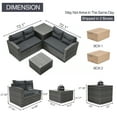 thumbnail image 5 of Seizeen 4 Pcs Patio Furniture Sets, Sectional Conversation Sofa Set with Storage Box & Table, Outdoor Wicker Rattan Furniture Set for Backyard Lawn Poolside Deck, Gray, 5 of 10