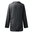 thumbnail image 5 of Huowey Womens Blazer Jacket Solid Color Slim Fit Long Sleeve Office Coat Notch Lapel Button Formal Business Casual Outerwear,Black,L, 5 of 5