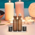 thumbnail image 3 of 8 Pack - Essential Oil Roller Bottles [Metal Chrome Roller Ball] FREE Plastic Pippette, Funnel and Bottle Opener Refillable Glass Color Roll On for Fragrance Essential Oil - 10 ml 1/3 oz (Amber), 3 of 9