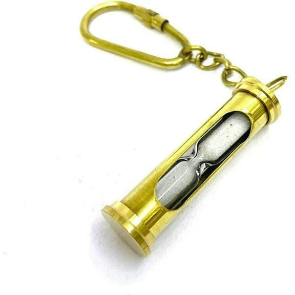 Brass Sand Timer Keychain