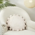 thumbnail image 3 of Saro Lifestyle Posh Faux Bunny Fur Pom Pom Poly Filled Throw Pillow, 3 of 3