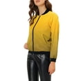 thumbnail image 4 of MODA NOVA Juniors Standing Collar Long Sleeve Full Zip up Short Bomber Jacket, 4 of 5
