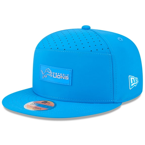 Men's New Era Blue Detroit Lions 2025 Sideline  Split Panel 9FIFTY Snapback Hat