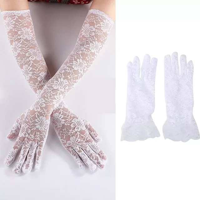 M 2 Pares Guantes Encage Novia Largos + Cortos Cosplay