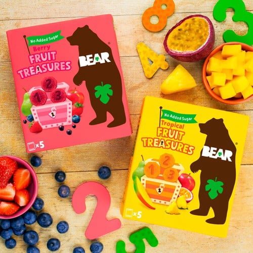 Bear Treasures Kids Snack 3+ Years Berry Flavour 5 x 20g, British Import (Pack of 3)