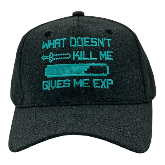 What Doesnt Kill Me Gives Me EXP Hat Funny Sarcastic Video Game Novelty Cap