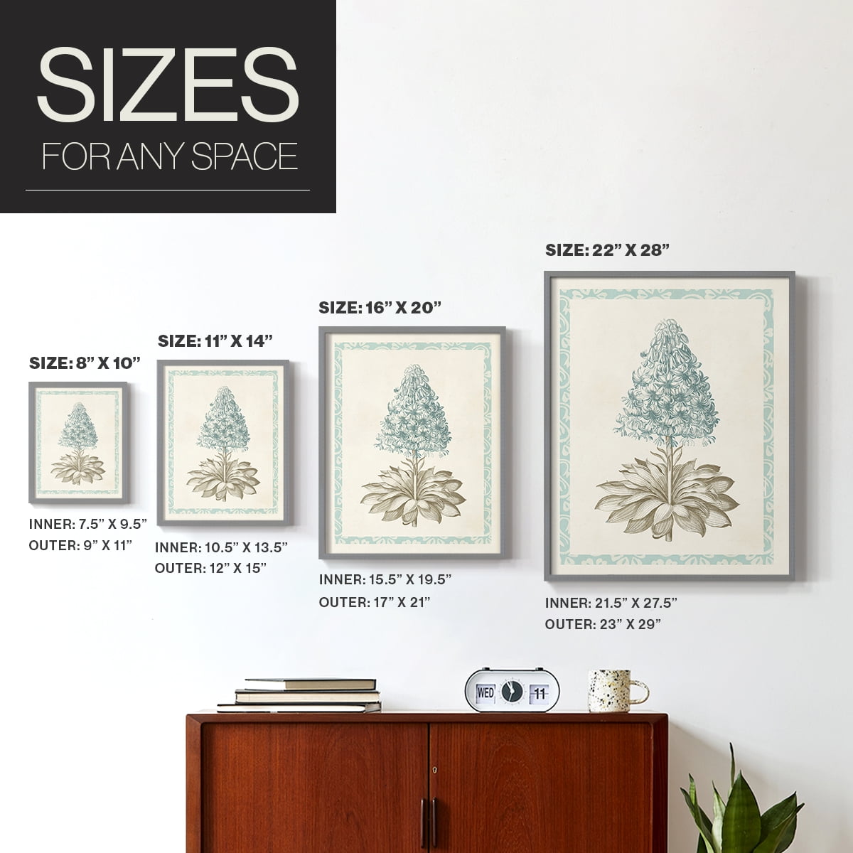 Willow Blue Besler VI Framed Print - Solid Wood in Single Picture Frame Solid Wood 2 Framed Print