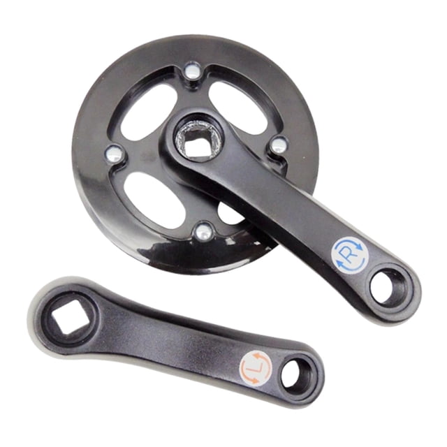 Juego de bielas para bicicleta de aleación de aluminio con orificio cuadrado, color negro, resistente, repuesto fácil de usar. 25 dientes 102 mm