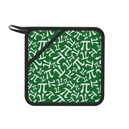 

1 PCS Pot Holders for Kitchen - Heat Resistant Silicone Pot Holders with Hanging Loop green pi Symbol Print Non Slip Oven Hot Pads Potholders for Decor Baking Cooking Kitchen