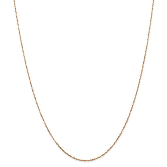Auriga Fine Jewelry 14K Rose Gold .7mm Cable Rope Chain Necklace 16 inch for Women