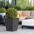 thumbnail image 4 of Noble House 18" Tapered Metal Planter, Indoor/Outdoor, Drainage Hole, Black, 4 of 5