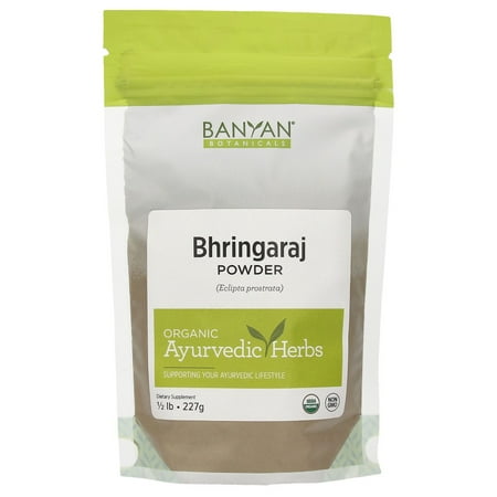 Banyan Botanicals Bhringaraj Powder (Eclipta alba) – Organic Herbal Powder for Beautiful Hair – for a Calm Mind and Healthy Hair, Nails, Bones, and Teeth* – ½ lb. – Non-GMO Sustainably Sourced Vegan