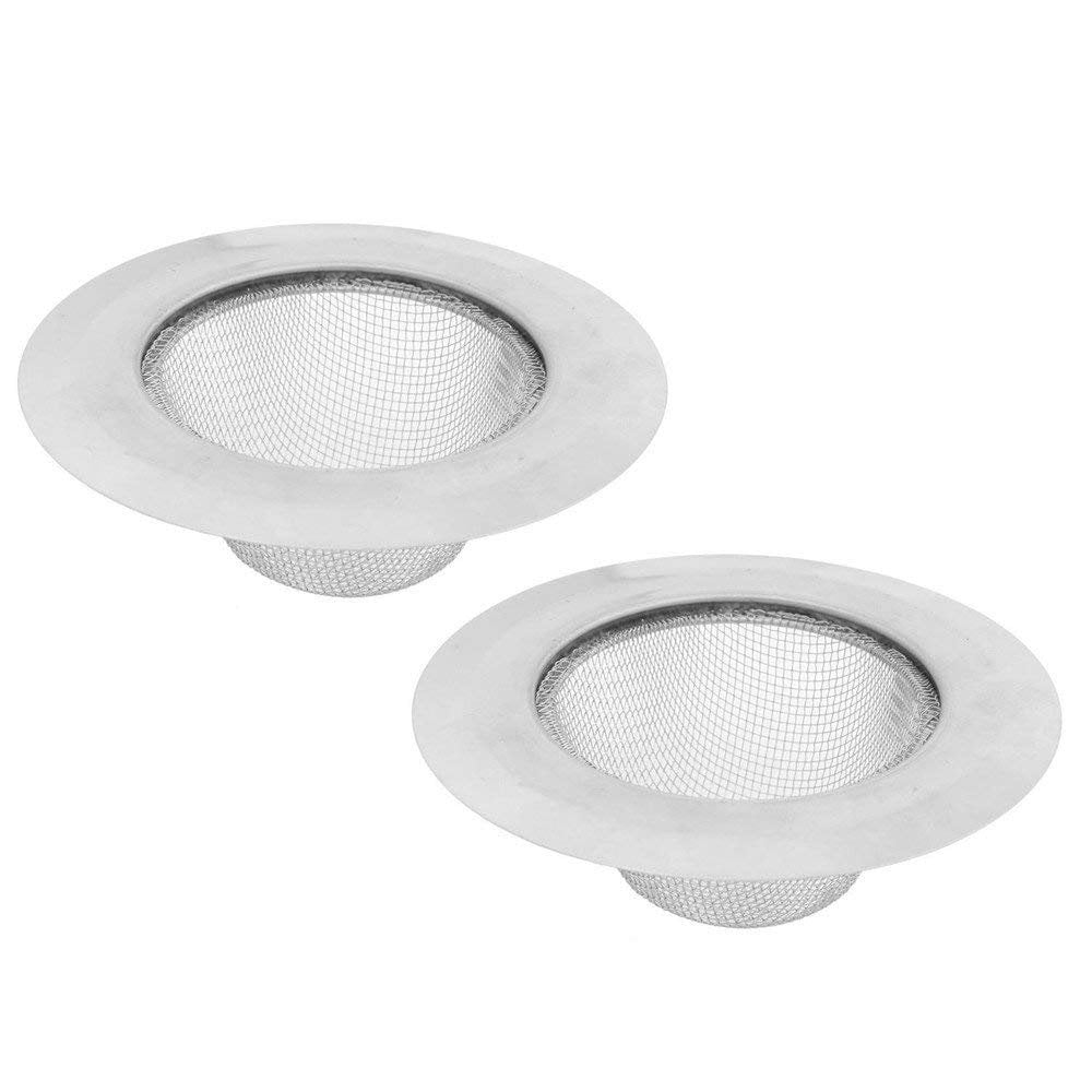 Wideskall 4.5' Stainless Steel Large Wide Rim Sink Strainer for Kitchen Drain Strainer Pack of 2