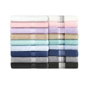 Mainstays 18 Piece 100% Cotton Towel Set, 4 Bath , 4 Hand and 10 Washcloths, Super Soft and Highly Absorbent Basic Solid Towel Set for Bathroom, Hotels, Spa and Gym – Grey