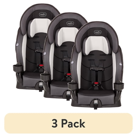 (3 pack) Evenflo Chase Plus 2-in-1 Booster Toddler Car Seat (Huron Black)
