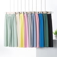 thumbnail image 2 of Pantalones largos de pierna ancha de verano para mujer, de seda de hielo, moda urbana 2023, pantalones bombachos holgados de color sólido, pantalones rectos casuales para mujer, 2 of 5