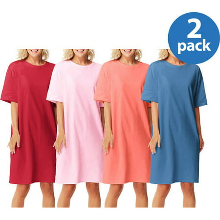 Womens Cotton Wear-Around Crew Neck T-shirt 2 pack Value