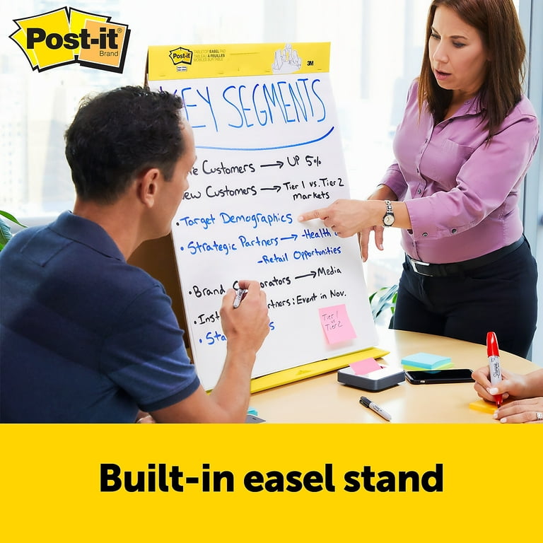  Post-it Super Sticky Tabletop Easel Pad, 20 x 23 inches, 20  Sheets/Pad, 1 Pad (563 DE), Portable White Premium Self Stick Flip Chart  Paper, Dry Erase Panel, Built-in Easel Stand (