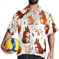 thumbnail image 4 of Squirrel Men's Short Sleeve Shirts, Casual, Printed, Button Down, Beach Shirt - Spread Collar Tops for Summer Beach Fun, 4 of 6