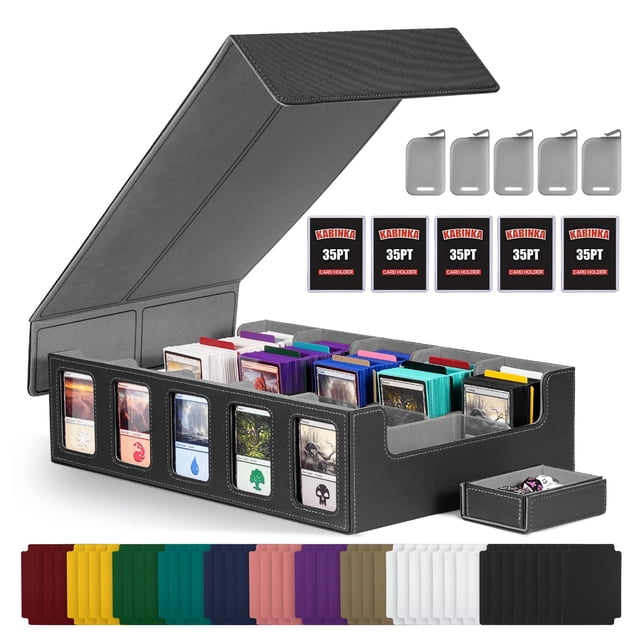 Caja de almacenamiento de tarjetas coleccionables Kabinka con pantalla Commander, negra