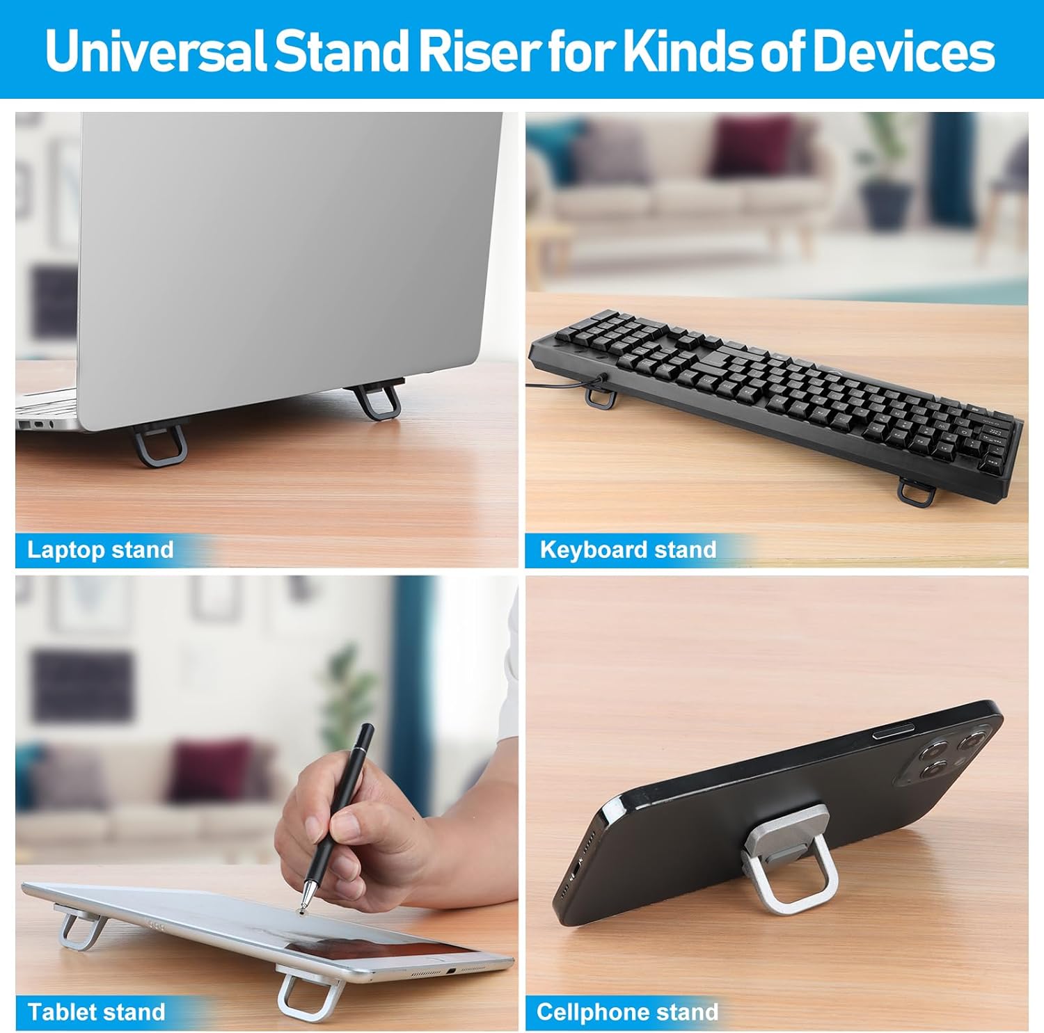 Mini Laptop Stand, Portable Foldable & Lightweight Ergonomic Riser with Ventilated Cooling, Sleek Computer Notebook Holder Fits Keyboards &10-17.3 Inch Laptops, Black