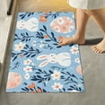 thumbnail image 2 of Yayeee Bath Rug for Bathroom Floor Non Slip Contour Fluffy Soft Absorbent Mat, 20"x24", Floral Easter Rabbits, 2 of 7