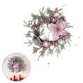 thumbnail image 4 of Christmas Pink Wreath Decor with Balls Artificial Plants Rattan Garland Festival Theme for Front Door Decoration (Lintel), 4 of 7