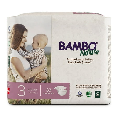 Bambo Nature Eco Friendly Premium Baby Diapers for Sensitive Skin, Sizes 1 - 6
