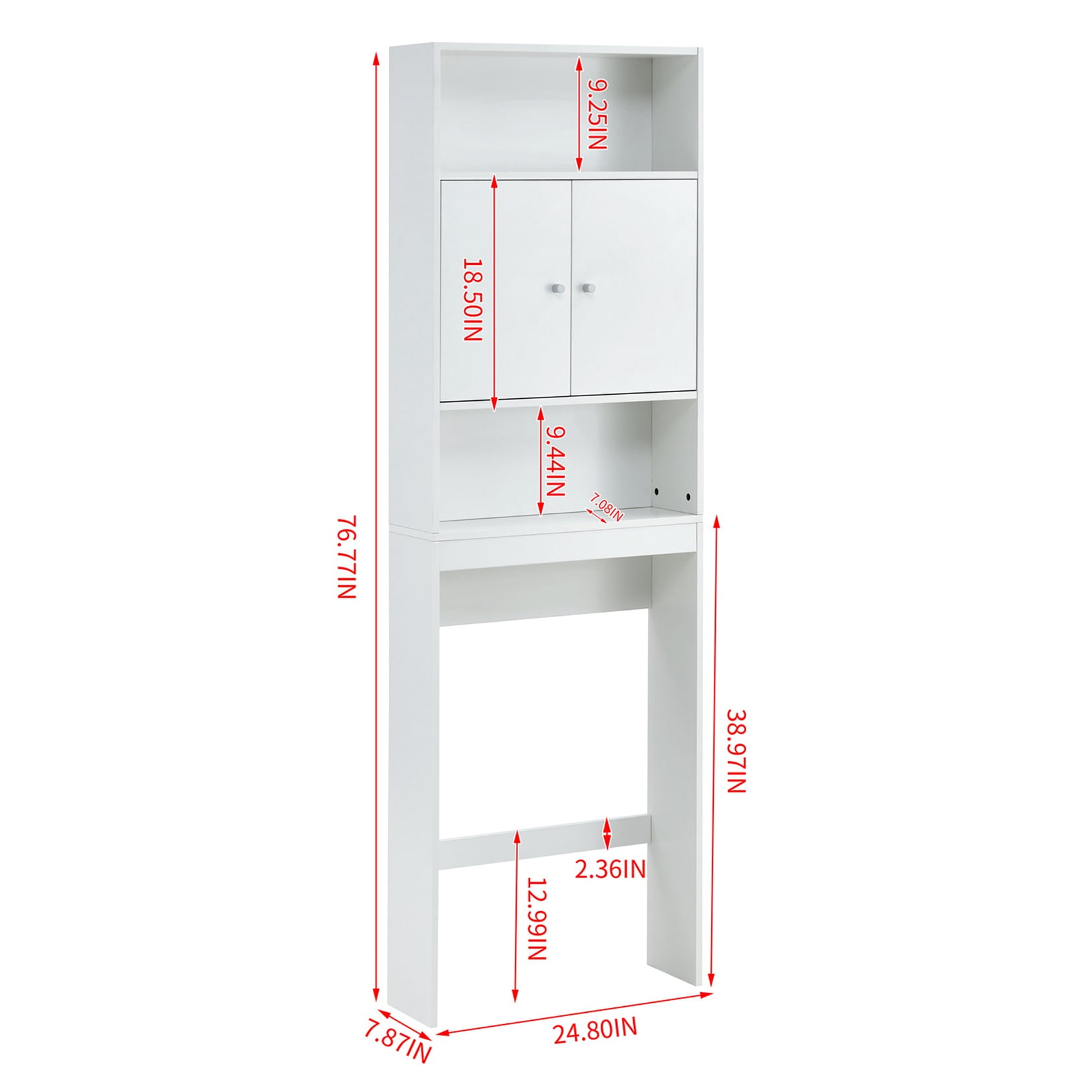 Resenkos Wood Bathroom Over-The-Toilet Storage Cabinet, Modern Bathroom Organizer Space Saver, White Resenkos Wood Bathroom Over-The-Toilet Storage Cabinet, Modern Bathroom Organizer Space Saver, White