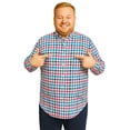 thumbnail image 1 of Big Kong camisa cuadros rosa manga larga tallas grandes hombre hombre, 1 of 5