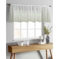thumbnail image 4 of Sage Green Sheer Curtains Valances for Windows Floral Stripe Gradient Simple Branch Texture Chiffon Kitchen Valances for Cafe, Voile Window Treatments Curtains for Living Room Bedroom, 42"x18", 4 of 9