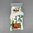 thumbnail image 2 of Ambesonne Animal Bedding Set 4 Pcs, Panda Posing, Queen, Green Brown, 2 of 3