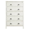 thumbnail image 5 of Camaflexi Baja 5 Drawer Chest Wooden Night Stand Bedroom Dresser Storage Cabinet, Shabby White, 5 of 7