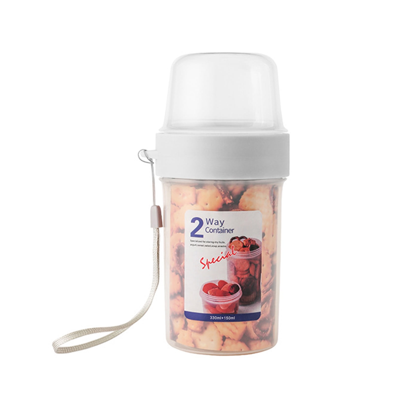 Trayknick Double Layers Food Container Multifunctional Transparent Portable  Yogurt Cereal To-Go Container for Baby Transparent S 
