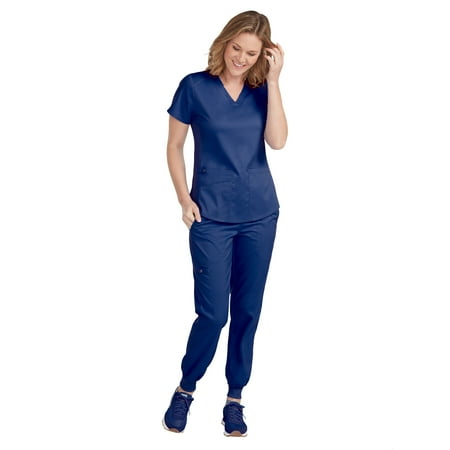 

Med Couture NEW TOUCH Women s V-Neck Shirttail Scrub Top & Jogger Yoga Scrub Pant Set [XS - 3XL]