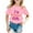 Pink, variant on Kiijoy Toddler Girls Tshirt Letter Print Short Sleeve Round Neck T-Shirt Tee, Sizes 1-2