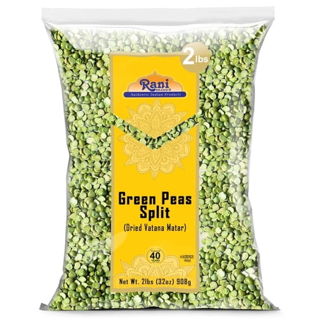 Rani Green Peas Split, Dried (Vatana, Matar) 32oz (2lbs) 907g ~ All Natural | Kosher | Vegan | Gluten Friendly