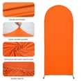 thumbnail image 4 of SUKAIKEQA Wedding Arch Cover Spandex Arch Backdrop Cover 7.2FT,6FT Set of 2 Arch Stand Cover Arch Covers Stretchy Backdrop for Wedding Birthday Party Decoration Baby Shower,Candy Orange, 4 of 6