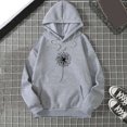 thumbnail image 2 of Bibifish Women Graphic Hoodies Casual Autumn Long Sleeve Pullover Tops Dandelion Print Stylish Hooded Sweatshirts For Daily Wear, 2 of 7