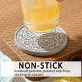 thumbnail image 3 of Absorbent Stone Set of 4 – Edged, Grooved, Quick-Drying Natural Diatomaceous Earth - Decor Drink Coaster for Tabletop Protection - Thirsty Stone Round 4 Inches in 4 Colors – Gift, 3 of 4