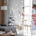 thumbnail image 5 of Grey Snowman Christmas Sheer Curtains 63 Inch Length 2 Panels Set, Semi Transparent Voile Rod Pocket Curtains for Living Dining Room Bedroom Drapes Snowflake Tree Balls Xmas, 5 of 8
