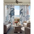 thumbnail image 6 of Ocean Sea Turtle Blackout Curtains for Bedroom Living Room Darkening Curtains 63 Inches Long Summer Coastal Coral Flower Shells Window Curtain 2 Panels Set Window Treatment Grommet Drapes 42"x63", 6 of 9