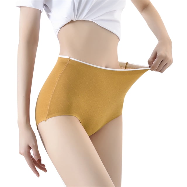 Gibobby Ropa Interior para Mujer Bañadores elásticos transpirables cintura alta para mujer (Amarillo, L)