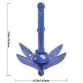 thumbnail image 2 of FUTUREORYY 1Set Foldable Anchor Blue Metal for Canoes Kayaks Paddle Boards 7.87x3.15in, 2 of 5
