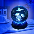 thumbnail image 4 of Jellyfish Lamp Crystal Ball Lamp Crystal Ball Light Crystal Jellyfish and Moon Ball Figurine Space Light Base Keepsakes for Marine Organism Lover Crystal Ball Night Light Luminous Resin Crafts Decor, 4 of 5