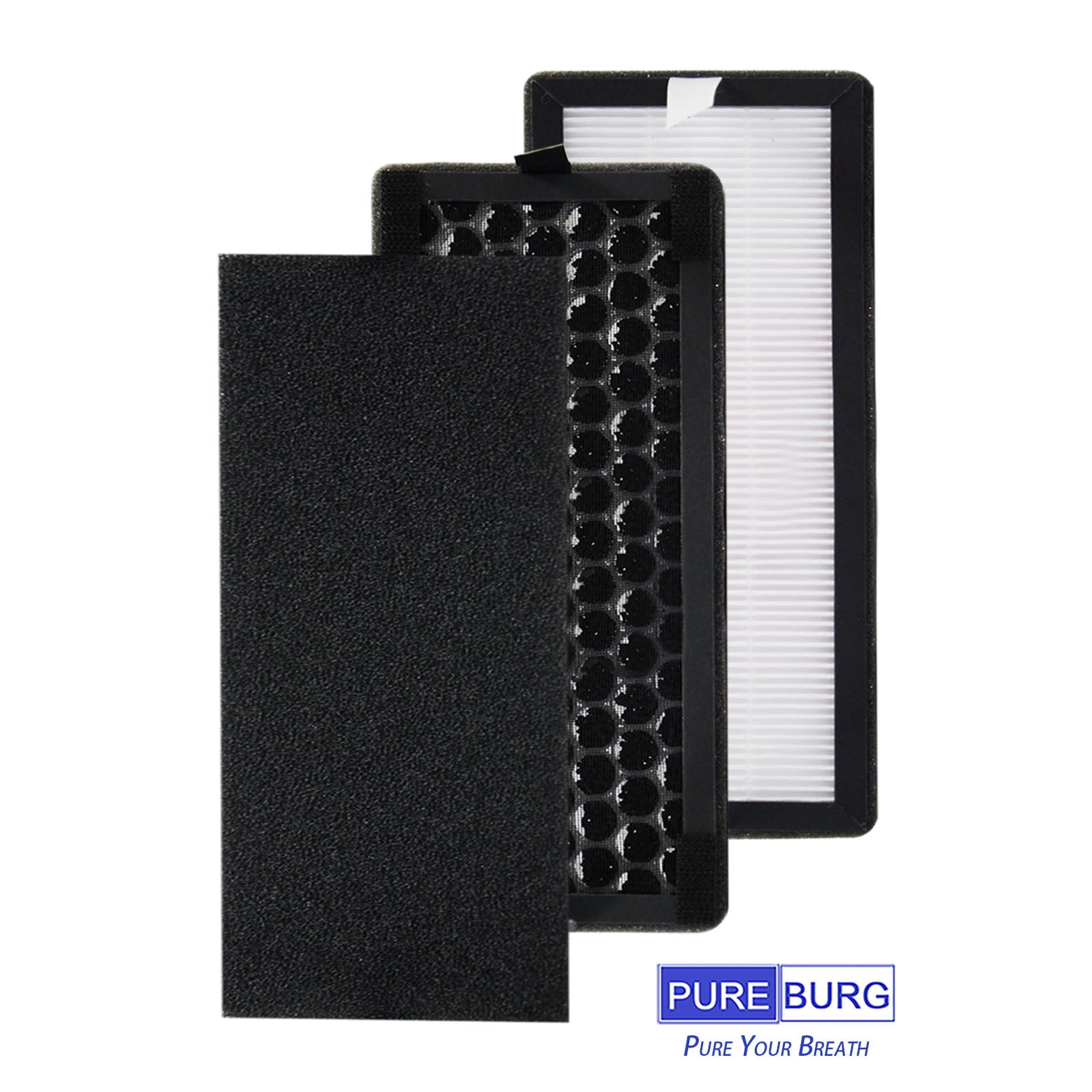 PUREBURG Replacement HEPA Filter Set Compatible with Lasko HF11200 Desktop Air Purifier, Part YY11200 & Sejoy Air Purifier AP-2202-UL Air Purifier